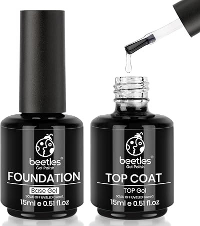 Beetles Gel Polish 2x15ML No Wipe Top Base Coat Set - Long Lasting Shine