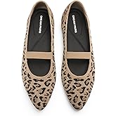 DREAM PAIRS Women's Knit Ballet Flats Pointed Toe Comfortable Dressy Flats for Work Office Shoes Mary Jane Flats