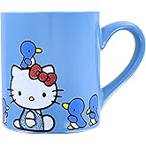 Silver Buffalo Sanrio Hello Kitty Blue Sparkles Ceramic Mug | BPA-Free Coffee Cup For Espresso, Tea | Holds 14 Ounces