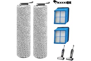 CLEANCRAFTER Replacement Kit for Bissell Crosswave Omniforce/OmniFind | Compatible with Bissell Vacuum Models: Omniforce (3882/3883) & OmniFind (3967F/3970F) - 2 Brushes + 2 Filters