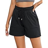 luvamia Hiking Shorts for Women Cargo Lightweight Pull On Elastic Waist Summer Shorts Athletic Golf with Zipper Pockets