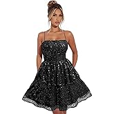 GARDOM Sparkly Sequin Short Homecoming Dresses for Teens 2026 Tiered Graduation Prom Dress Backless Cocktail Party Gown