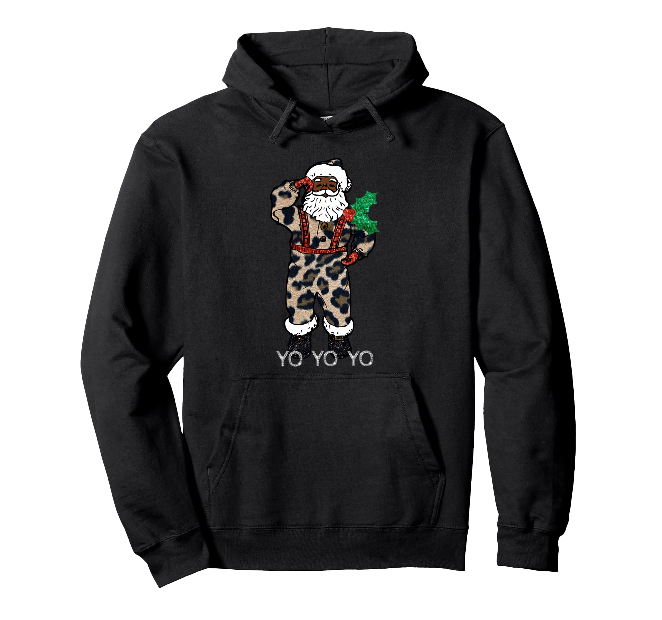 african black santa yo yo yo ugly christmas top xmas Pullover Hoodie