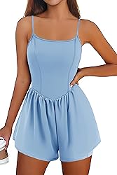 Ekouaer Womens Summer Sleeveless Workout Rompers
