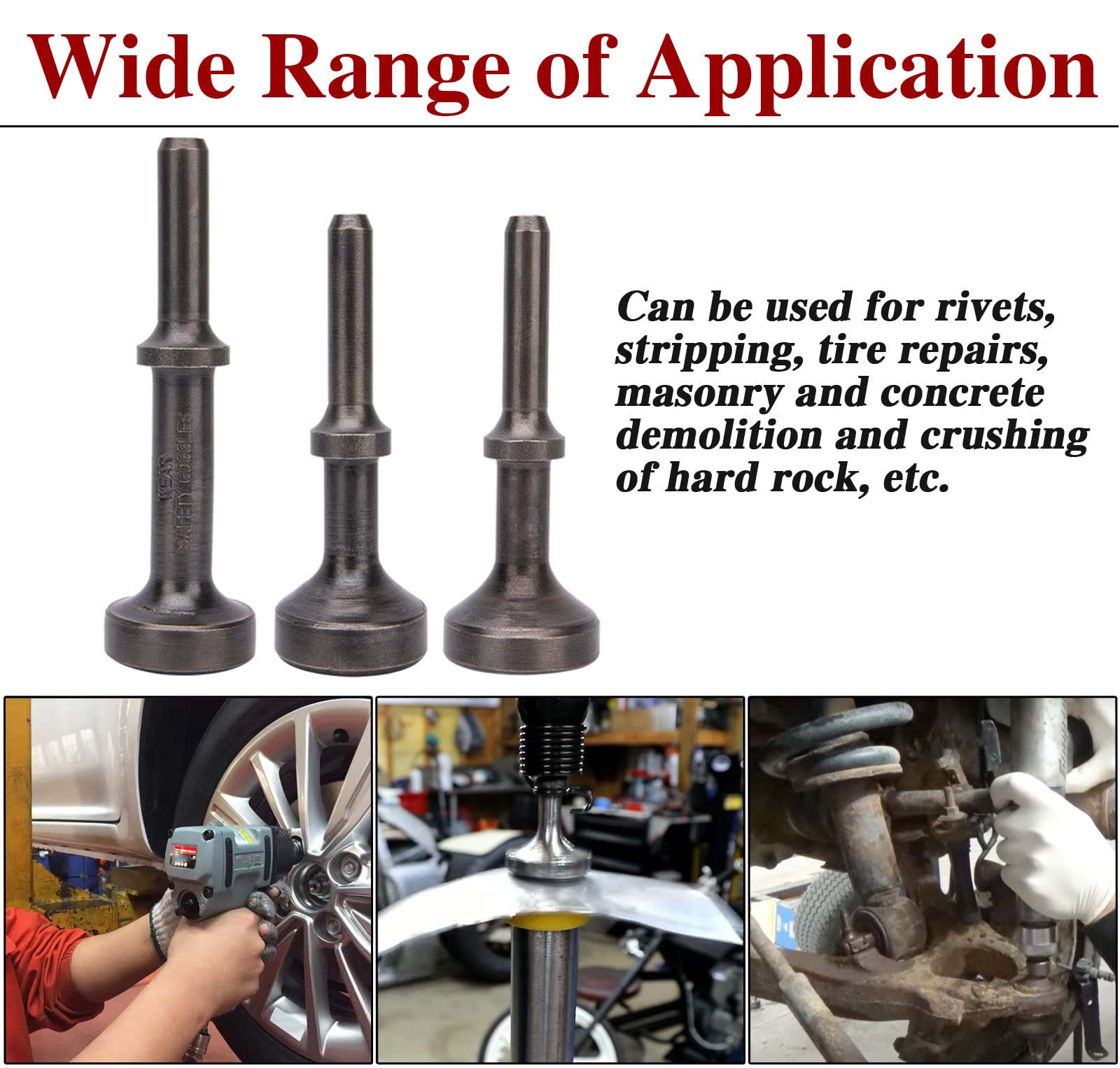 Smoothing Air Hammer Bits Set, 5Pcs Smoothing Air Hammer Tool Kit Air Hammer Atachments Air Chisel Bits, Extended Length Pneumatic Hammer Bit with Spring, Power Hammer Drills Tools & Home Improvement
