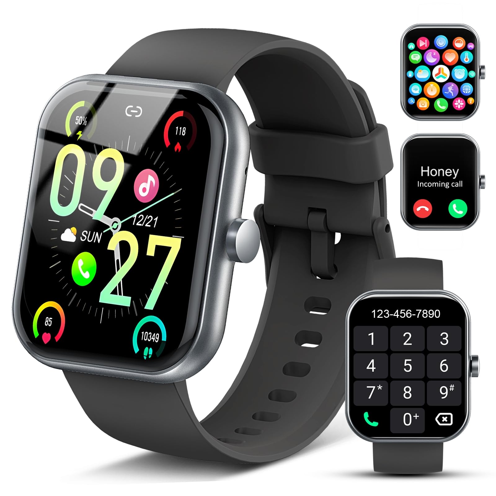 Photo 1 of (MISSING CHARGER) Smart Watch for Men Women (Answer/Make Call), 2025 1.83" HD Touchscreen Fitness Tracker, 110+ Sport Modes, Fitness Watch with Heart Rate/Sleep Monitor/Step, IP68 Waterproof Smartwatch for Android iOS