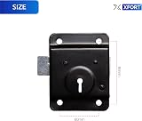 XFORT Traditional 4x3 Rim Press Lock Surface Mounted Black with Key view 3