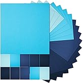 Sinmoe 100 Sheets 5 Shades Cardstock Paper 8.5 x 11 Inches 180gsm Solid Core Printer Paper for Scrapbooking DIY Arts Crafts Making Office Home Supplies (Blue Series)