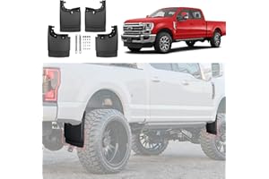 JTYZSM Mud Flaps for 2017-2024 Ford F-250/F-350 Super Duty Without OEM Fender Flares (Single Rear Wheels), No Drill Splash Guards Front & Rear Truck Mud Guards Accessories Set(4pcs)