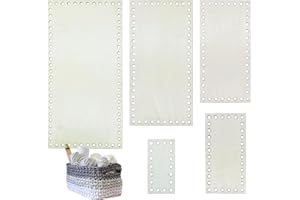 Yayatty 5 PCS Wooden Crochet Bag Bottom, Rectangular Wooden Basket Bottom Wooden Base Shaper Blank Crochet Base for DIY Basket Craft Weaving Making Supplies