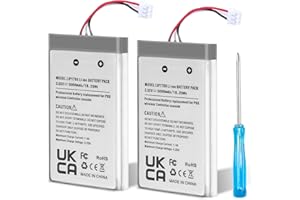 TAYUZH 2 Pack 5000mAh 5 Controller Battery Rechargeable Battery Replacement for LIP1708 5 CFI-ZCT1W Wireless Controller with Tool Kit