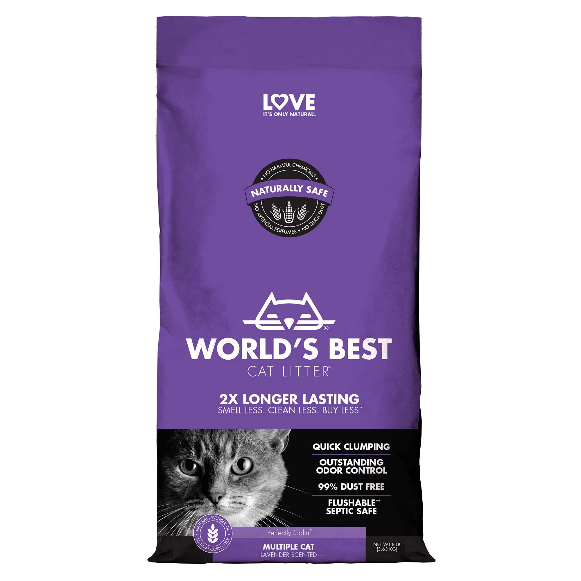 World's Best Cat Litter 8lb (3.63kg) Multiple Cat Lavender Scented