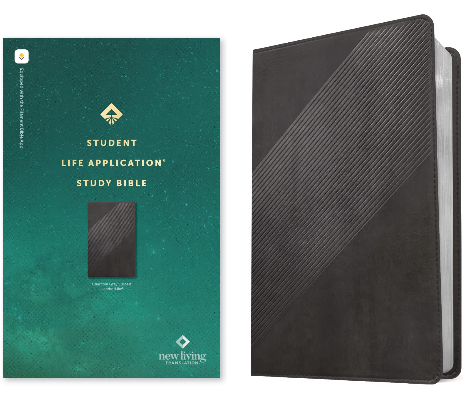 NLT Student Life Application Study Bible, Filament Enabled (LeatherLike, Charcoal Gray Striped, Red Letter) NLT Student Life Application Study Bible, Filament Enabled (LeatherLike, Charcoal Gray Striped, Red Letter) Imitation Leather