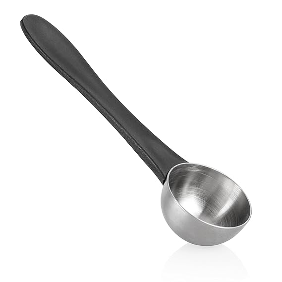 Wenco Kaffeemesslöffel, Für 7 g Kaffeepulver, Rostfreier Edelstahl/Kunststoff, Schwarz/Silber, 512206