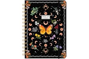Getink 2024-2025 Hardcover Planner Weekly & Monthly Daily Agenda Book,52024-202 To Do List Notebook with Monthly Tabs, Inner Pocket, Spiral Bound, Elastic Closure, Thick Paper(Butterfly,5.5 * 8.5)