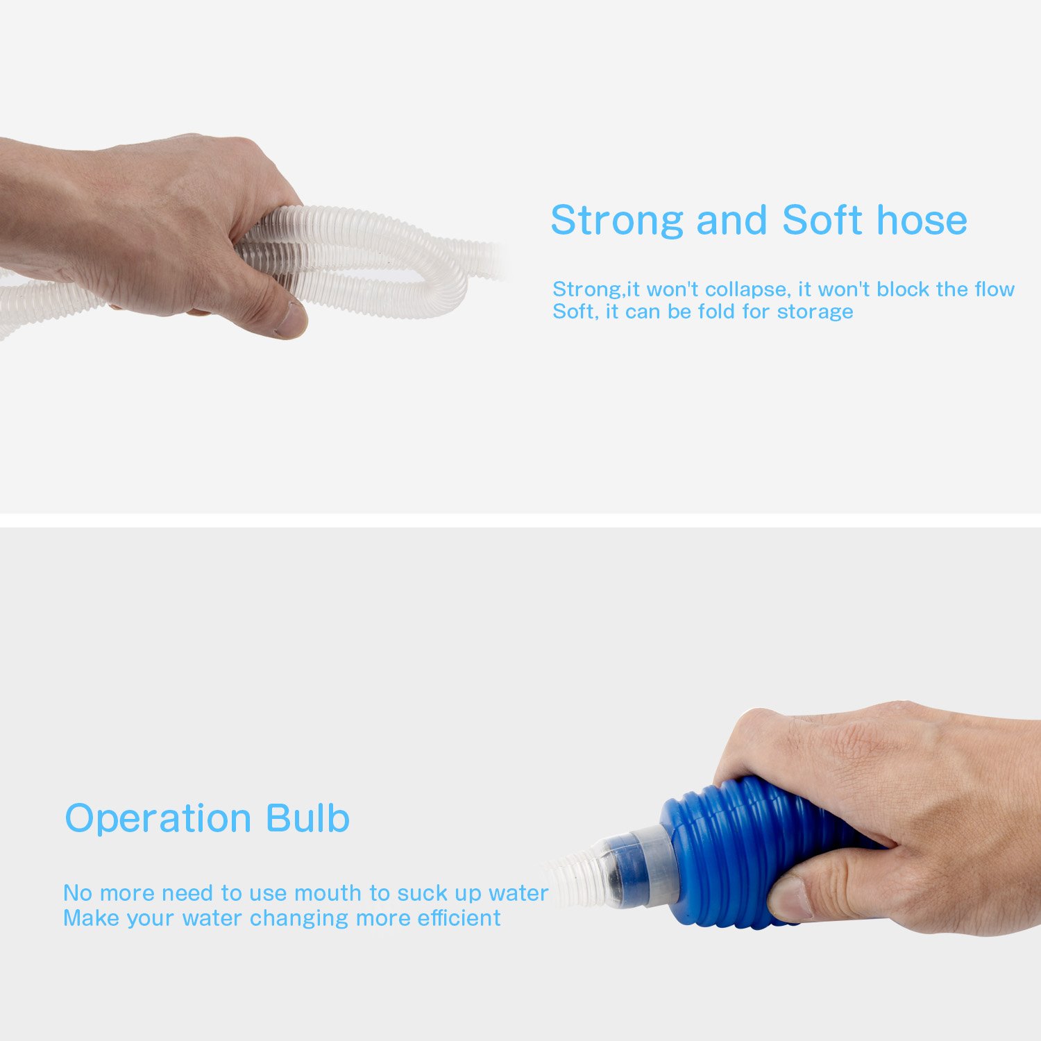 Bedee Fish Tank Siphon, Aquarium Siphon Hand Syphon Pump Gravel Cleaner Fish Tank Water Changer Aquarium Water Changer Sand Washing For Fish Tank 50-200 Litre