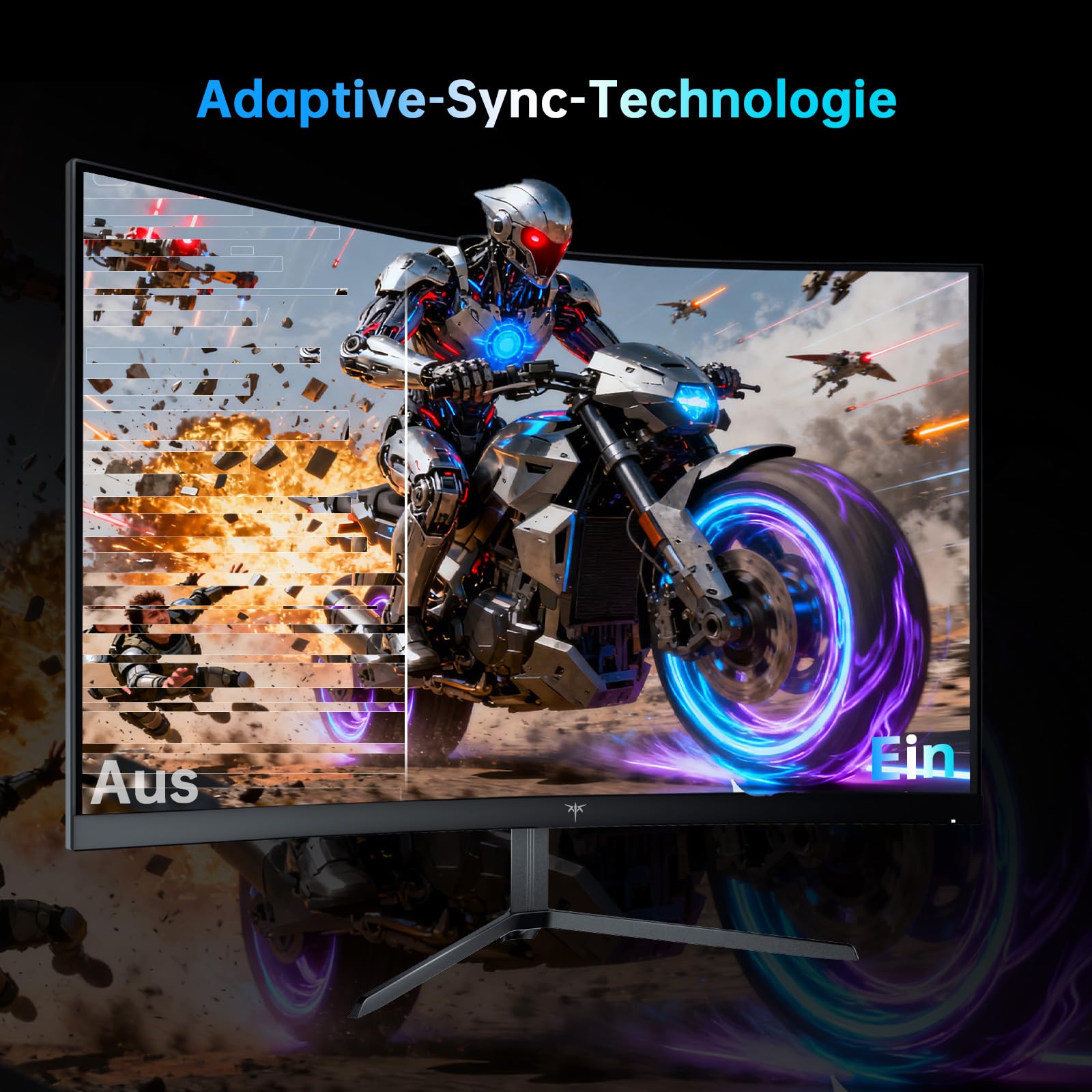 KTC Gaming Monitor 24 Zoll, FHD 1920×1080, 240Hz, 1500R Curved VA Panel, 3000:1 Kontrast, FreeSync, Low Blue Light, DC Dimming, VESA 100×100 mm 6