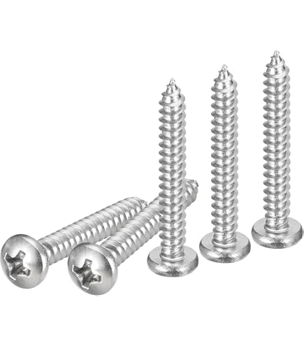 Uxcell #10x1-1/2" Black Screws - 25Pack - 304 Stainless Steel Pan Head Phillips Screw - View #10