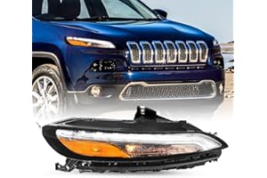 JSBOYAT Fit For 2014-2018 Jeep Cherokee Led DRL Parking Light Turn Signal Chrome Bumper Turn Signal Lamps Parking Light Passenger Right Side Replacement Chrome Housing (RH)
