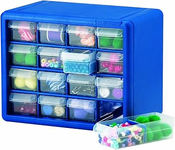 Amazon Com Akro Mils 10716 Cft 16 Drawer Plastic Parts Storage Hardware And Craft Cabinet 10 1 2 Inch By 8 1 2 Inch By 6 1 2 Inch Blue Home Improvement