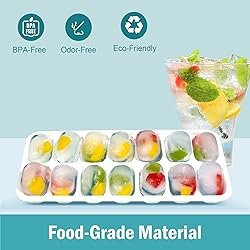 Ice Cube Trays for Freezer - 3 Pack 42 Cubes, Easy