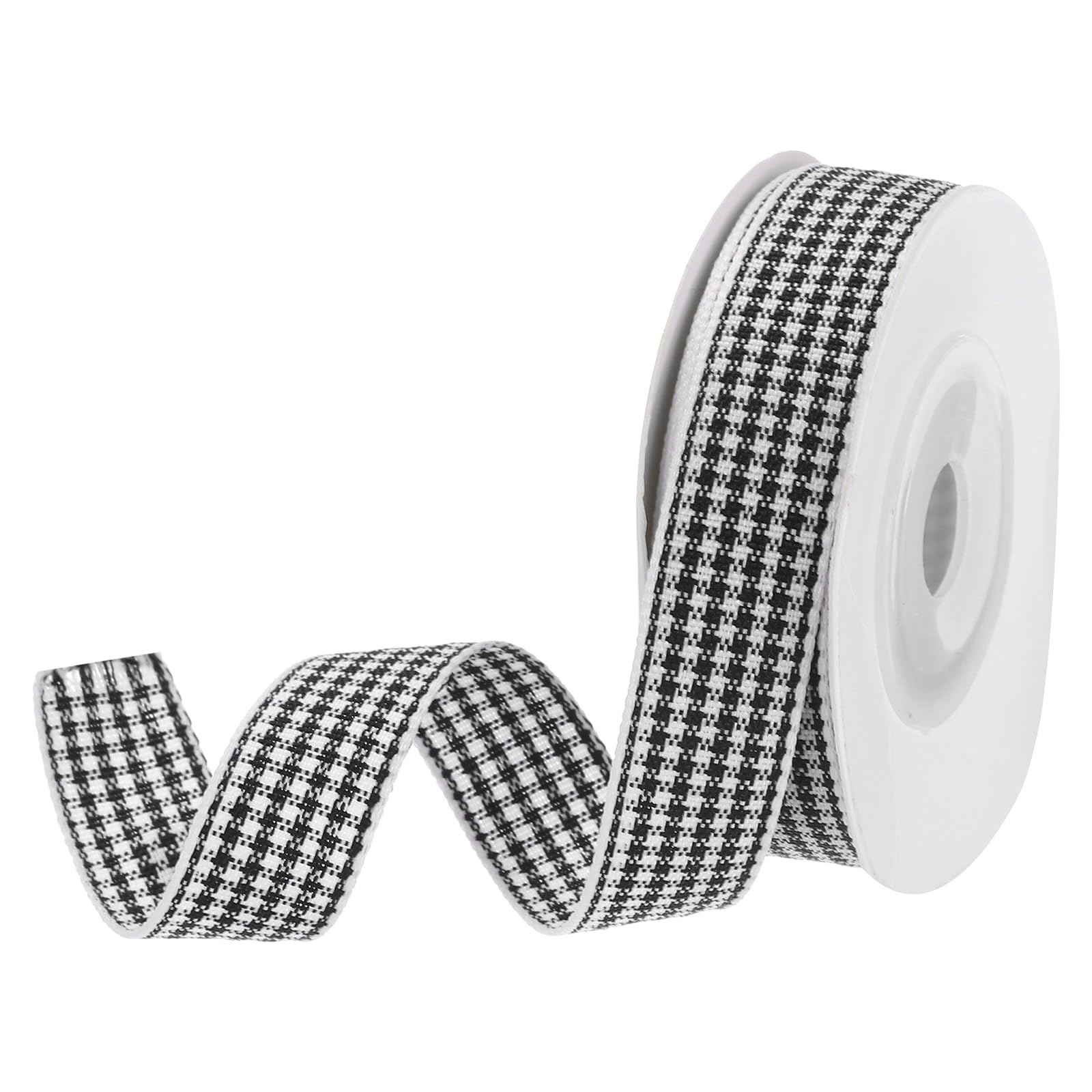 DMiotech 5/8 Inch 10 Yards Gingham Ribbon, Checkered Ribbon Plaid Ribbon for Gift Wrapping Decoration Art Craft DIY, Black and White