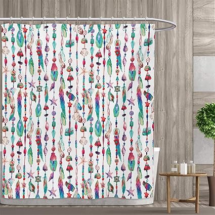 Amazon Com Smallfly Feather Shower Curtain Customized Marine