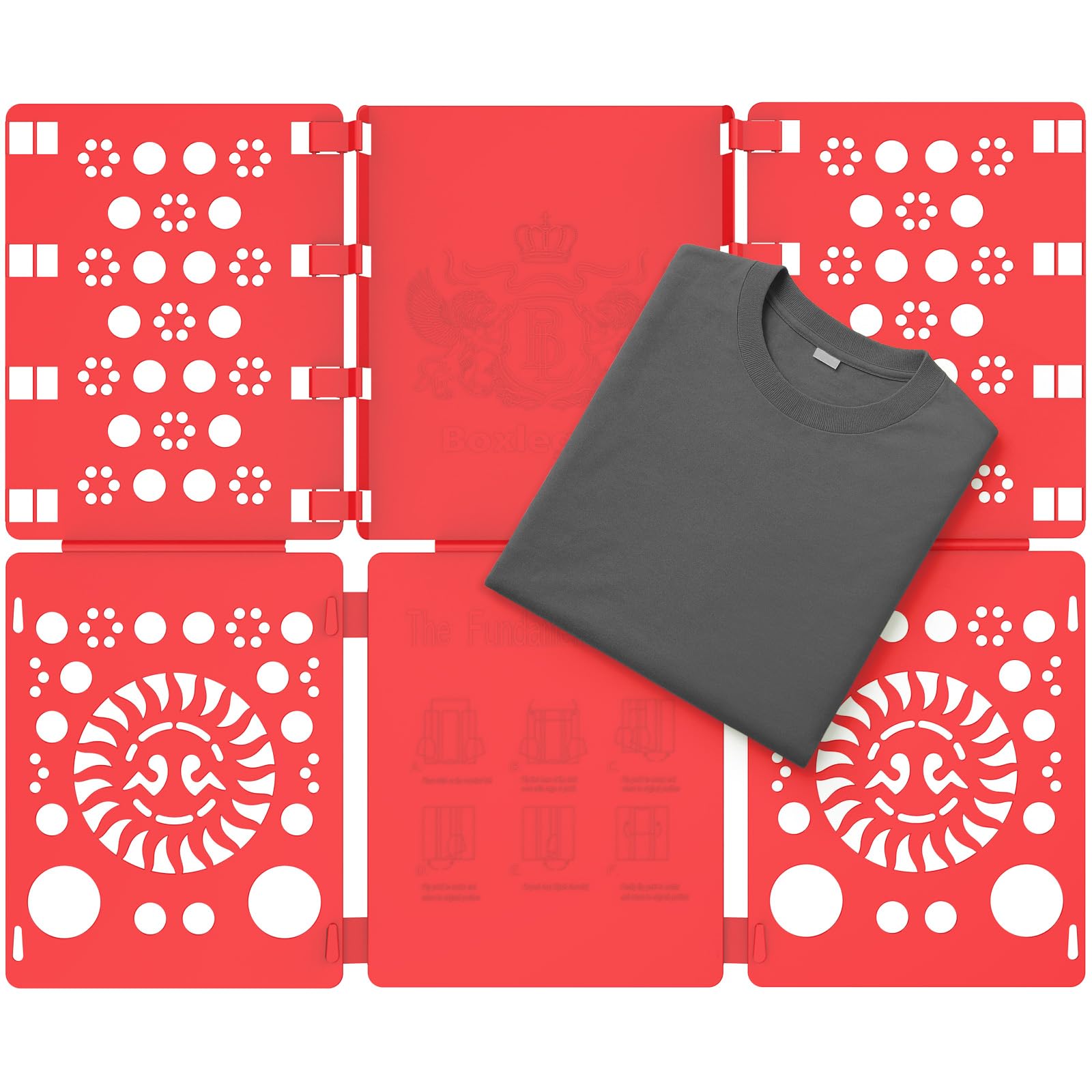 Photo 1 of BoxLegend Shirt Folder Board Tshirt Clothes Folder Folding Board Durable Laundry Helper Liner Sorter, Red