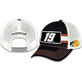 Checkered Flag Sports Chase Briscoe #19 NASCAR 2025 Striped Trucker Mesh Snapback Black Hat