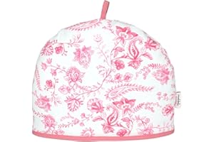Muldale Tea Cosy for Teapot 100% Cotton Extra Thick Wadding, English Tea Cozy | Made in England, UK | Tea Cosy Covers Fit 1 to 6 Cup Teapot Warmer Neutral Kitchen Textiles Range (Vintage Pink