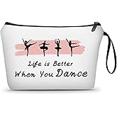 Ballet Dance Recital Gifts for Girls & Women - Makeup Bag & Cosmetic Bags for Dancers, Teachers & Friends