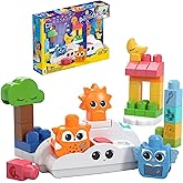 MEGA BLOKS Fisher-Price Toddler Building Blocks Toy, Rise & Snooze Night Light with 30 Pieces, Sound and Light Effects, Star Projector, Ages 1+ Years