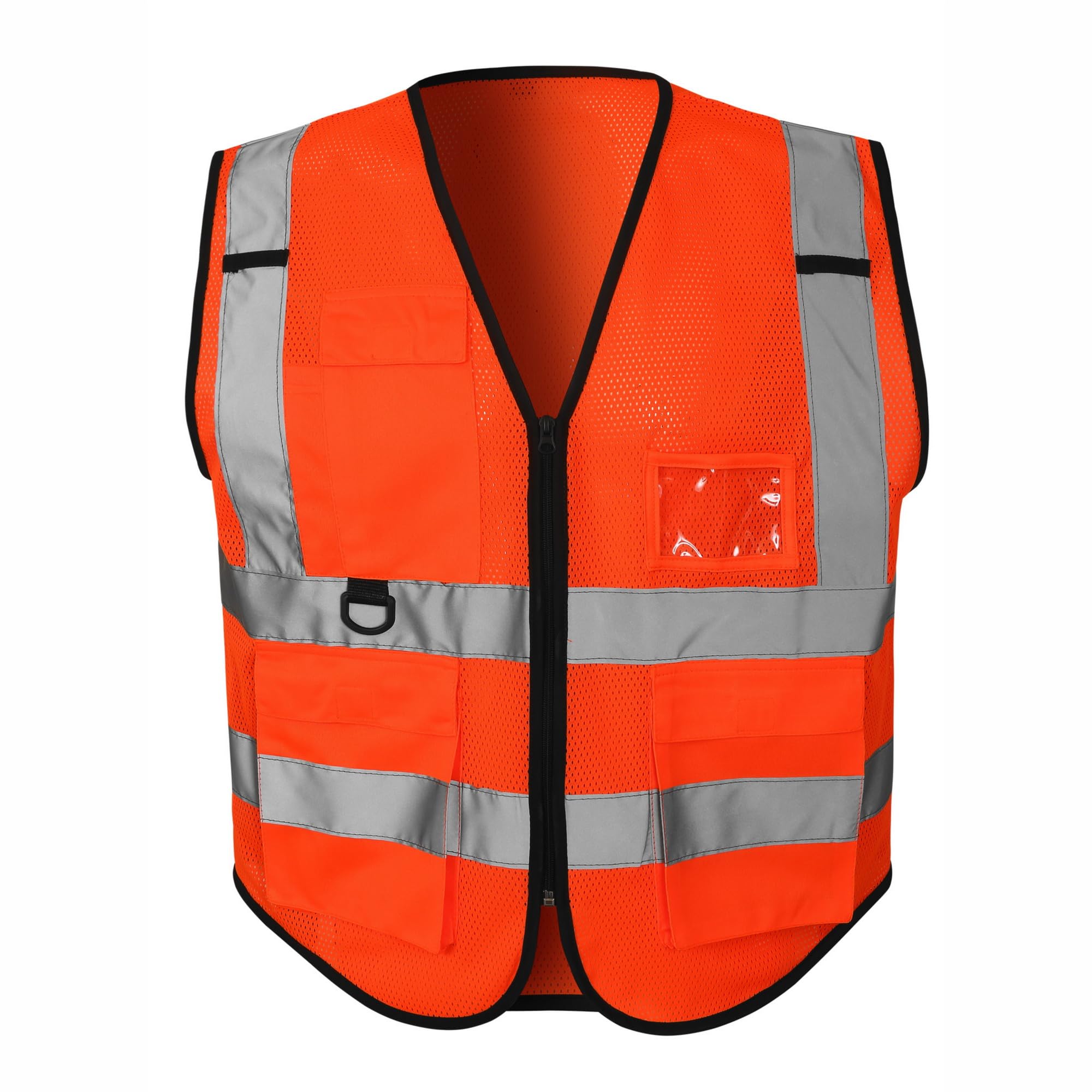 mymixtrendz Hi Vis Vest Reflective High Visibility Work Wear Vest Zip Up Multi Pockets Executive Waistcoat S-3XL