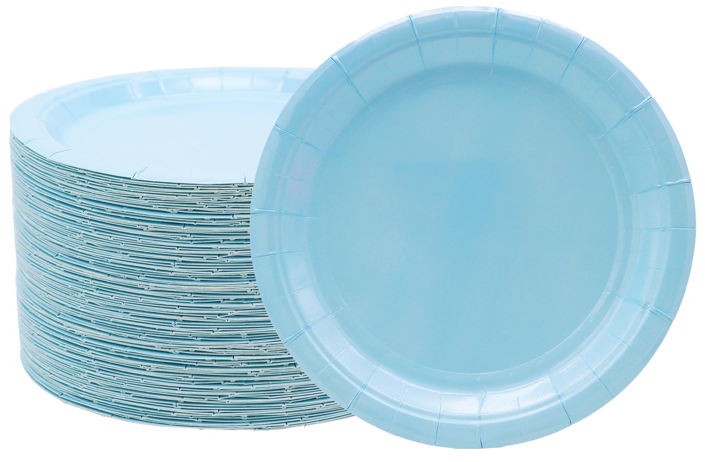 Photo 1 of 50Pcs Blue Party Supplies Blue Paper Plates,7"Paper Dessert Plates Blue Disposable Light Blue Paper Plates for Blue Party Theme Baby Shower Picnic Travel Gender Reveal Blue Party Decoration (Blue)