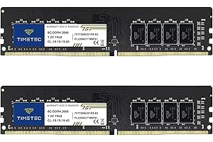 Timetec 16GB KIT(2x8GB) DDR4 2666MHz PC4-21300 Unbuffered Non-ECC 1.2V CL19 1Rx8 Single Rank 288 Pin UDIMM Desktop PC Compute
