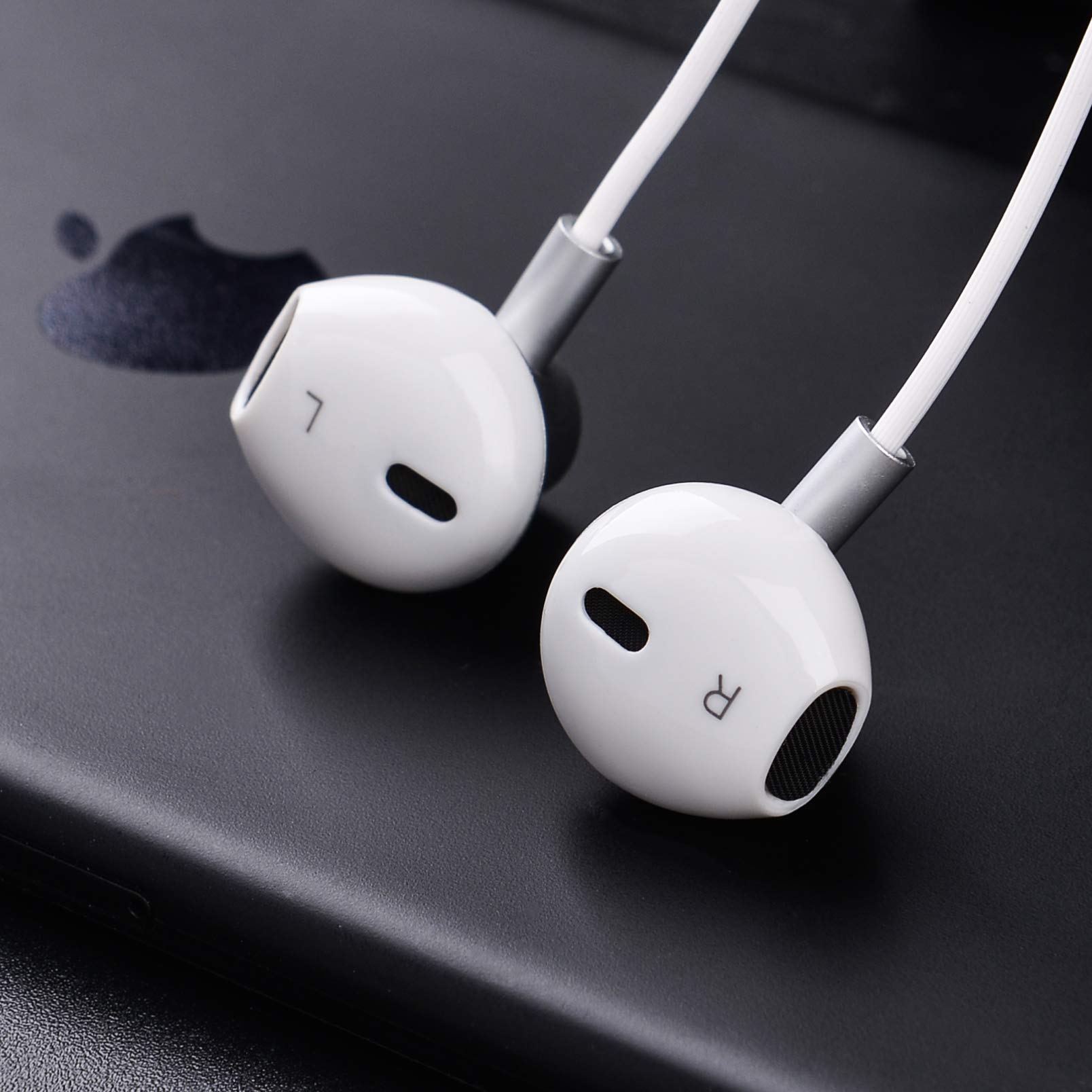 Noise Isolating In Ear Earphones Headphones with Microphone Pure Sound Powerful Bass Wired Earbuds Headset Compatible with iPhone iPad Samsung Honor Huawei Galaxy-(Gray)