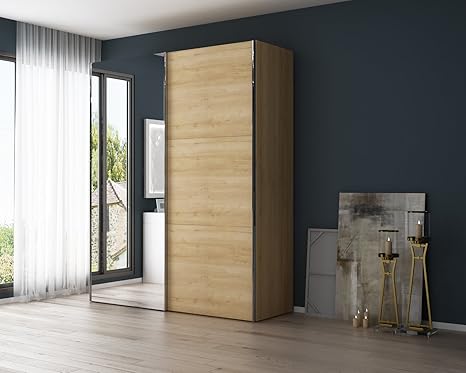 Deline Star Dla0041 Sliding Wardrobe Sonoma Oak And Mirror