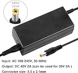 LabTEC 42V 2A Battery Charger for 36V Li-ion E-bike 10S 84W 5.5x2.1mm view 2