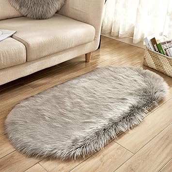 Amazon Com Junmao Oval Shaped Area Rug Carpet Soft Fluffy Faux