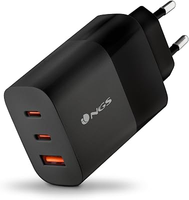 Bud 65W - Cargador GAN de Pared 65W, 3 Puertos: 2 USB-C + USB-A