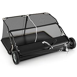 Goplus 48" Lawn Sweeper Tow Behind, Yard Sweeper