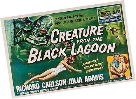 Amazon ブラックラグーンポスター The Creature From The Black Lagoon ヴィンテージ 映画ポスター 古い映画ポスター 黒いラグーンのクリーチャー クラシック映画ポスター グリーン アートフレーム ポスター オンライン通販