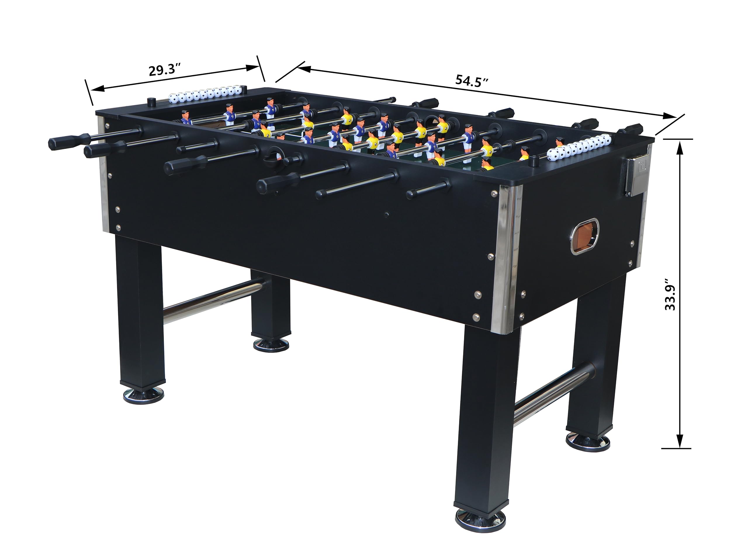 Photo 1 of Foosball Table Set Soccer Game Table 54.5" x 29.3" x 33.9" Heavy-Duty Legs with 4 Balls for Indoor Game Room Black
