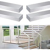 Muzata 4Pack 6'6" Brushed Stainless Steel Cable Railing Handrail HT10 SL4 | Top Rail for Deck &amp; Stairs, Extension Connector Included, Length Adjustable, Easy DIY Installation with Paper User Guide