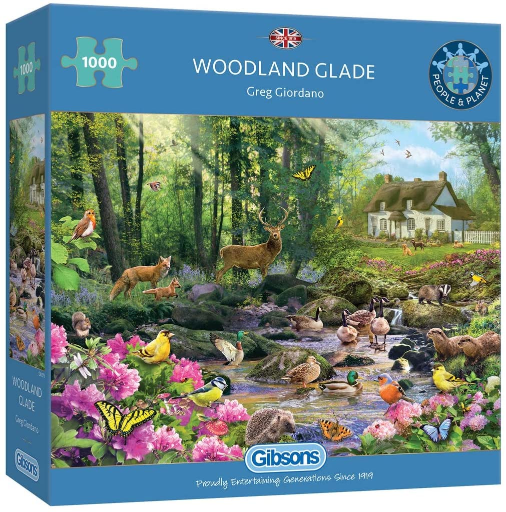 Gibsons Woodland Glade | 1000 Piece Jigsaw Puzzle | Forest Wildlife Puzzle | Sustainable Jigsaw Puzzle for Adults | Premium 100% Recycled Board | Great Gift for Adults