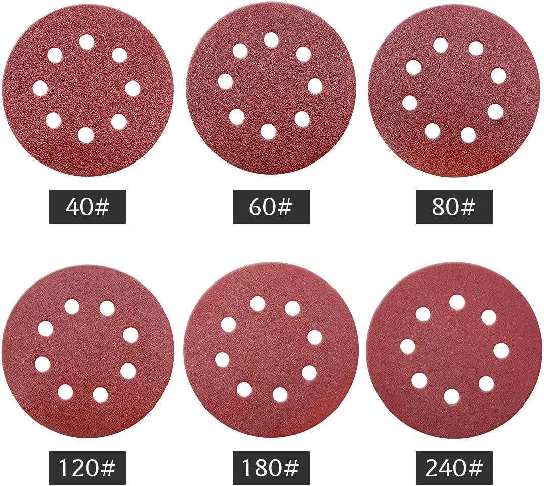 Maveek 60 Pcs 125mm Sanding Discs, 5 Inch Round Hook and Loop Sanding Discs - Image 5