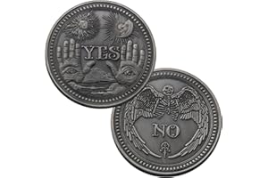 ARNUDOM YES/NO Challenge Coin,Lucky Divination Wish Coin Decision Maker Coin Angel Skull Commemorative Coins Funny Gifts for Women Men