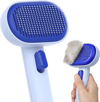 Aumuca Cat Brush Self Cleaning Grooming Brush Front Release Button