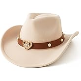 Jastore Western Cowboy Hat for Kids Girls with Heart Shaped Buckle Blet Cowgirl Hat Rodeo Party Hats