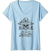 Womens Mexican Sugar Skull - Dia De Los Muertos V-Neck T-Shirt
